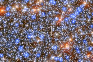 In diesem Feld befindet sich das entdeckte mittelschwere schwarze Loch. - Foto: -/ESA/Hubble & NASA, M. Häberle (MPIA)/dpa