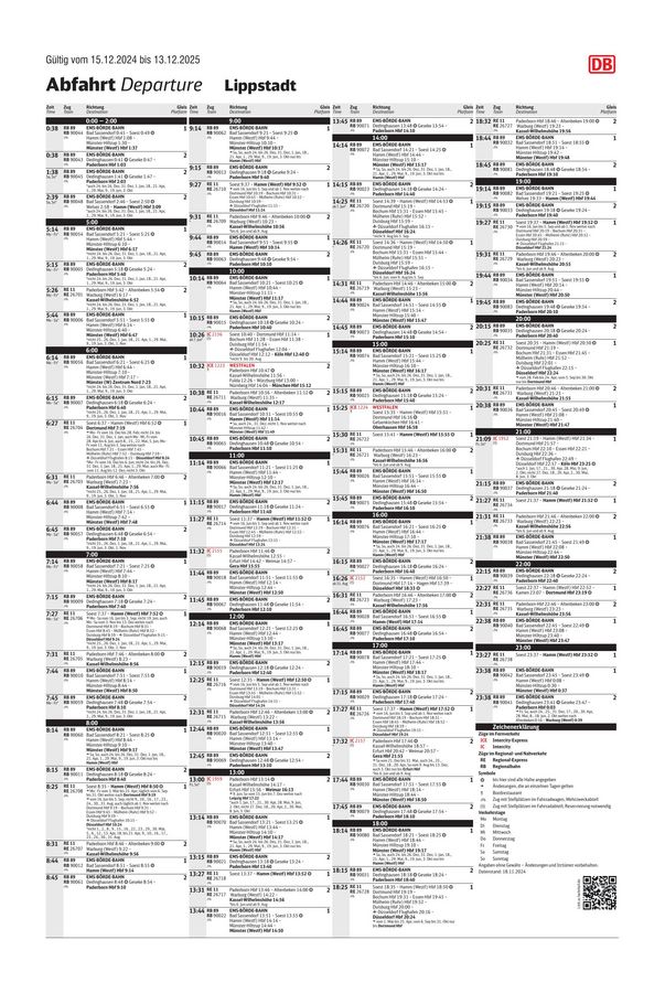 Fahrplan Lippstadt