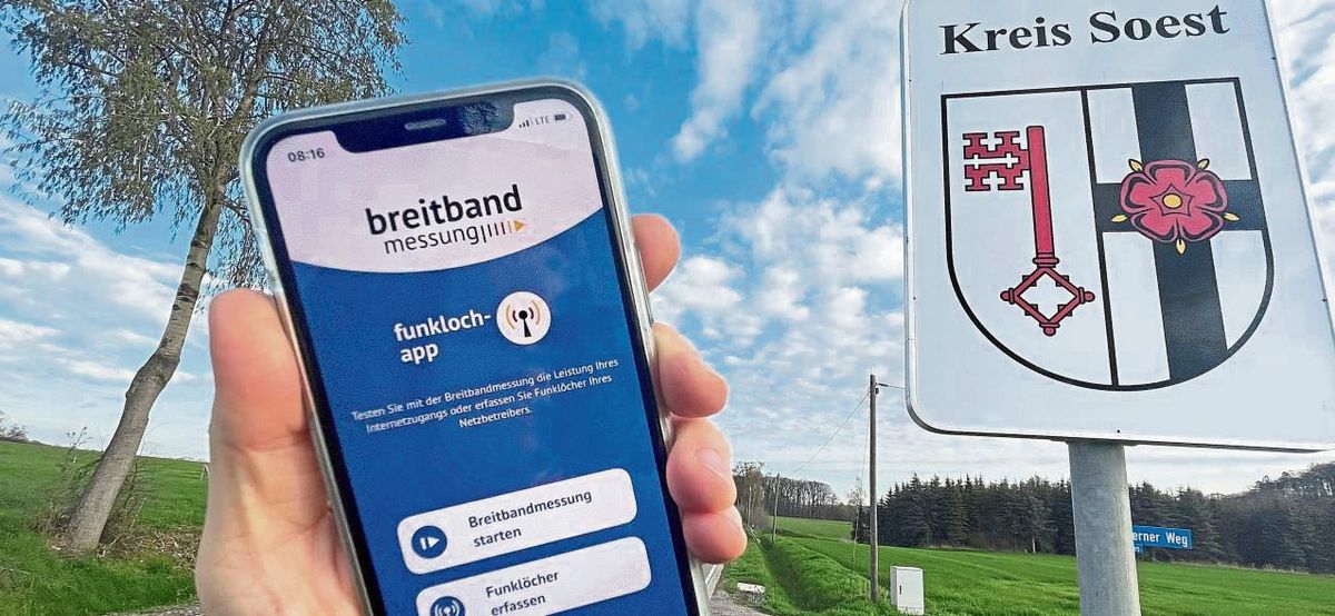 Vom 18. bis 25. Mai findet in NRW wieder die Mobilfunkmesswoche statt. Alle Bürger sind aufgerufen, mithilfe der Breitbandmessung/Funkloch-App der Bundesnetzagentur die Netzverfügbarkeit ihrer Anbieter zu erfassen. Foto: Kalle/ Kreis Soest