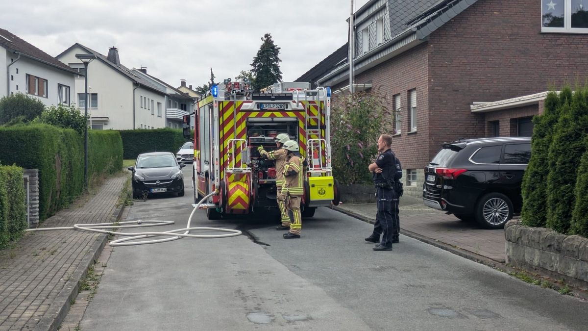 Ein Lippstädter beseitigte am Freitag auf seinem Grundstück Unkraut - und setzte mit dem Brenner eine Hecke in Brand. Fotos: Feuerwehr Lippstadt