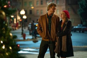 Chad Michael Murray und Britt Robertson im neuen Netflix-Weihnachtsfilm «The Merry Gentlemen» (Start 20. November) - Foto: Cr. Katrina Marcinowski/Netflix © 2024/dpa