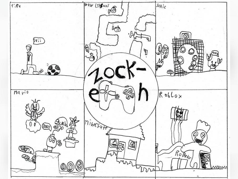 Leon Lux hat zu den beliebtesten Videospielen seiner Klasse eine Zeichnung angefertigt.
