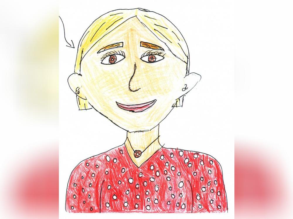 Für das Projekt „Zeitung in der Grundschule“ durfte auch gezeichnet werden. Marlene hat ihre Lehrerin gezeichnet.