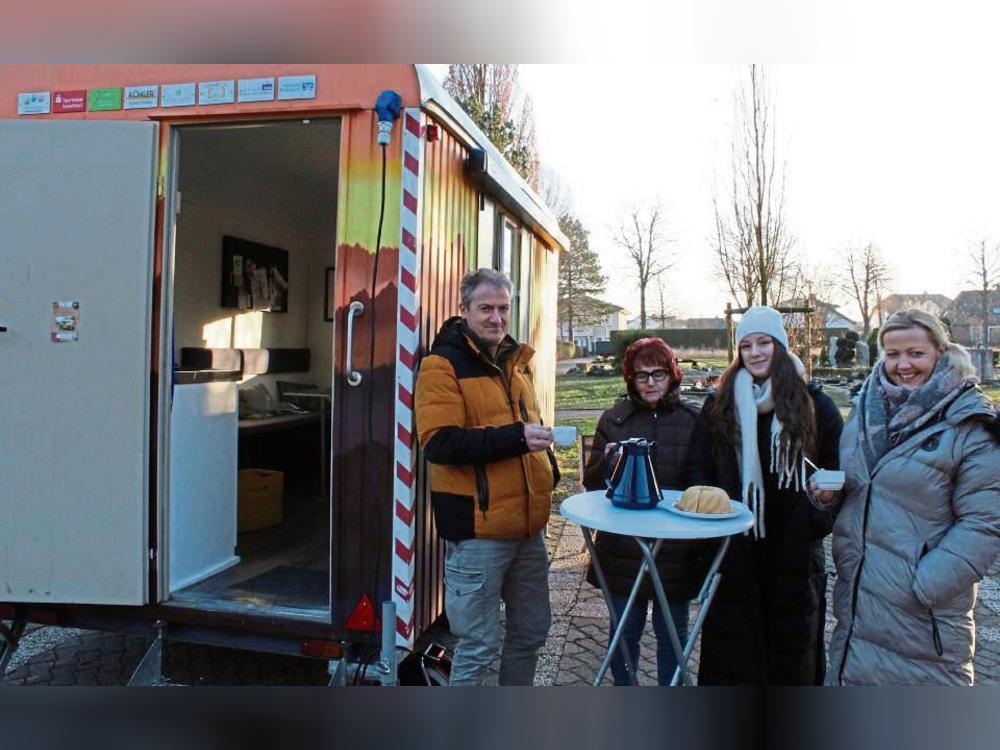 So sieht er aus, der Bauwagen, der demnächst auch in Geseke stehen soll und bereits wie auf diesem Foto in Anröchte im Einsatz ist. Archivfoto: Raestrup