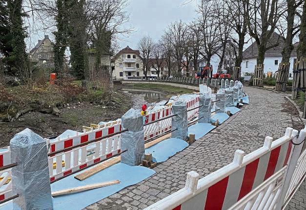 Am Mühlenteich laufen gerade umfangreiche Bauarbeiten. Bis zum Frühjahr soll alles fertig sein.