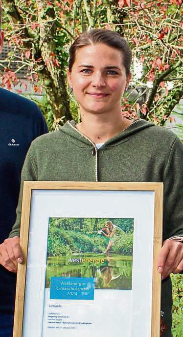 Für ihre Projekte in den Kitas nahm Julia Hoppe den Klimaschutzpreis entgegen. Foto: N. Wissing