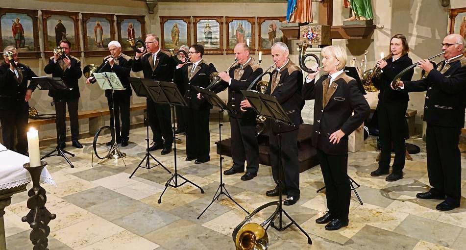 Das Bläsercorps des Hegerings Rüthen gestaltete den Gottesdienst musikalisch. Foto: Kloer