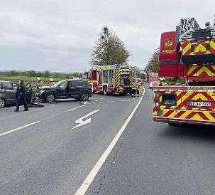 Bei einem Unfall auf der B 55 in Höhe Erwitter Straße gab es mehrere Verletzte. Foto: Feuerwehr Lippstadt