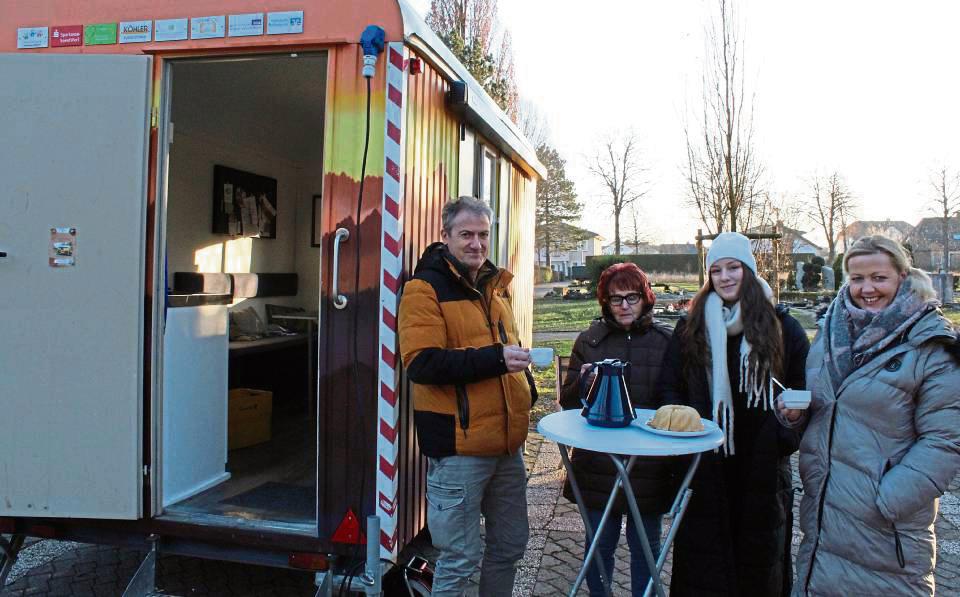 So sieht er aus, der Bauwagen, der demnächst auch in Geseke stehen soll und bereits wie auf diesem Foto in Anröchte im Einsatz ist. Archivfoto: Raestrup