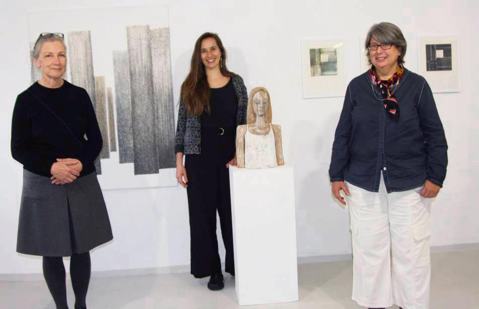 Doris Junker, Franziska Gußmann und Uschi Krempel (v.l.) stellen gemeinsam aus.