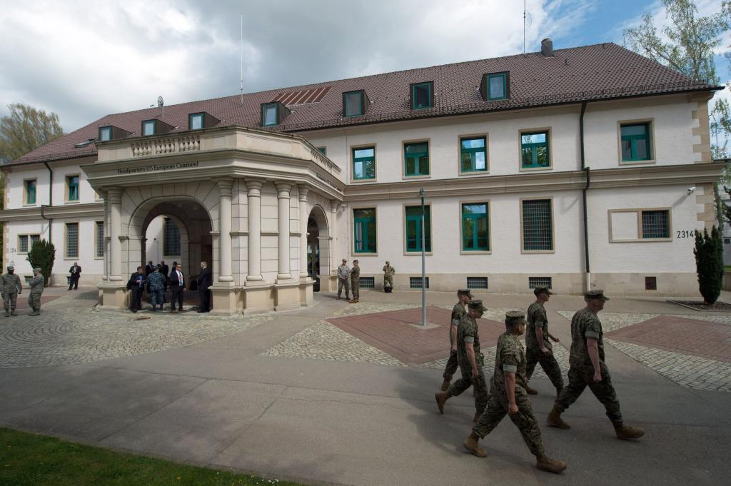 Eucom-Hauptquartier in Stuttgart: Erhöhte Sicherheitsstufe für US-Militär in Europa. - Foto: Marijan Murat/dpa