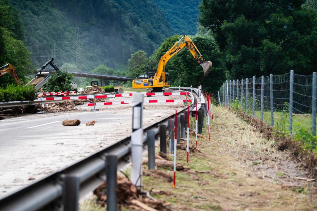 Die Bauarbeiten an der A13 gingen schneller voran als erwartet. - Foto: Samuel Golay/KEYSTONE/TI-PRESS/dpa