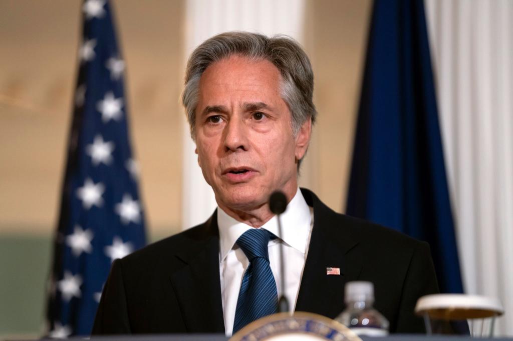 US-Außenminister Blinken drängt auf eine Waffenruhe im Gazastreifen. (Archivbild) - Foto: Mark Schiefelbein/AP/dpa