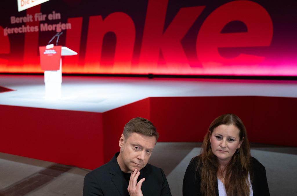 Ihr letzter Bundesparteitag als Vorsitzende: Janine Wissler und Martin Schirdewan. - Foto: Hendrik Schmidt/dpa