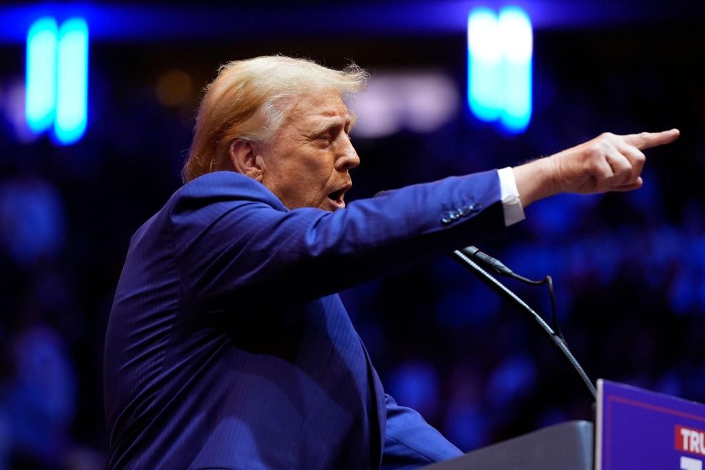 Donald Trump hat bei einer Wahlkampfveranstaltung im Madison Square Garden in New York um Stimmen geworben. - Foto: Alex Brandon/AP/dpa