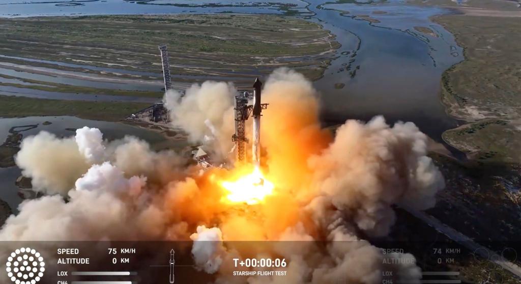 Das «Starship» ist größer als die Freiheitsstatue. - Foto: -/SpaceX via AP/dpa