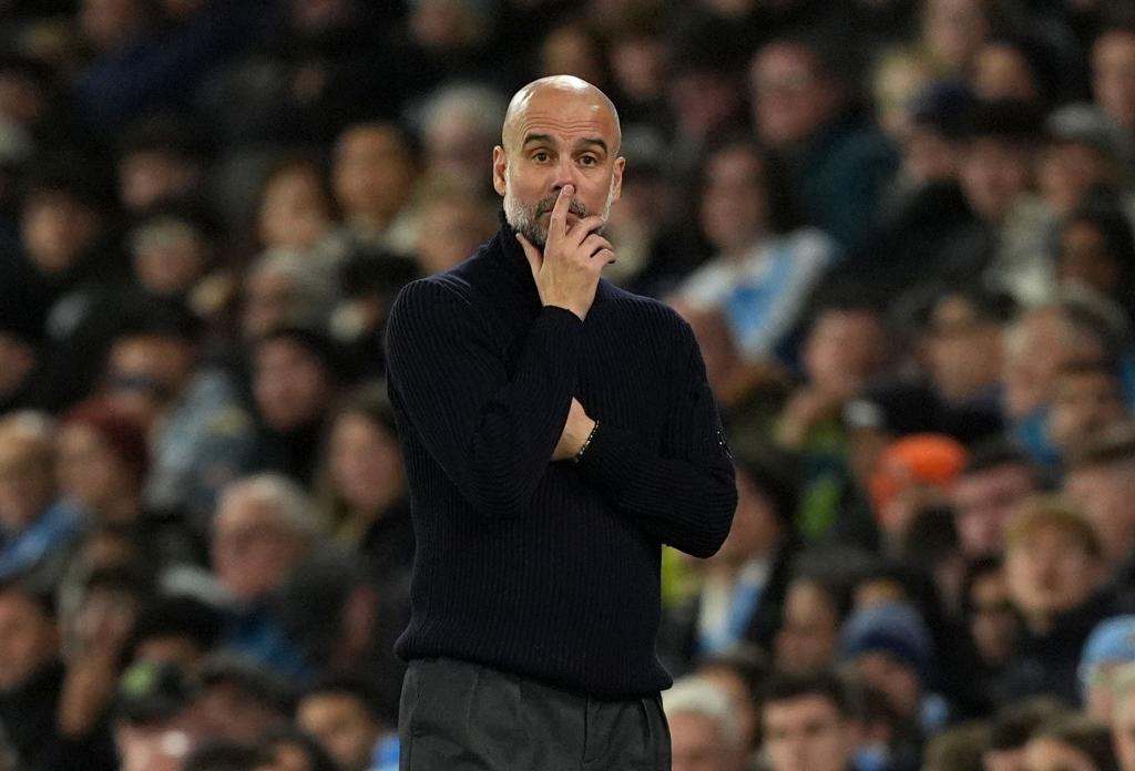 Ungewohnte Situation für Pep Guardiola: Sein Manchester City wird beim 0:4 gegen Tottenham Hotspur ausgekontert. - Foto: Martin Rickett/PA Wire/dpa