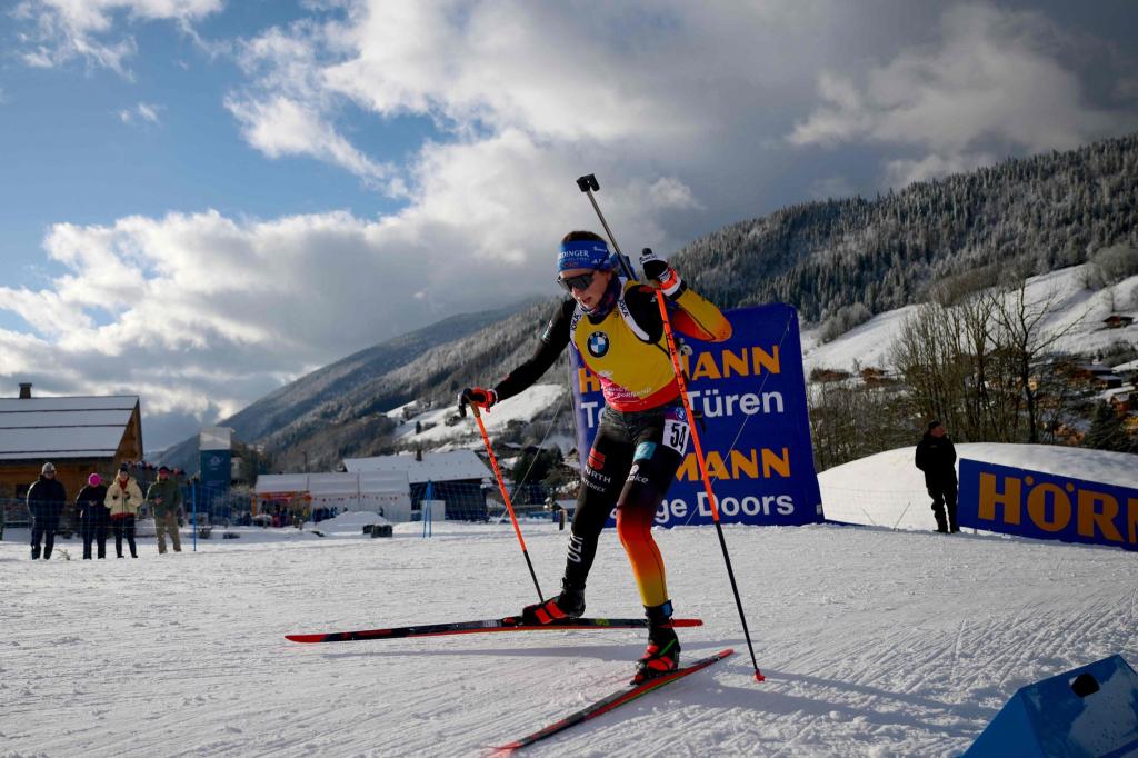 Franziska Preuß holt als Sprint-Zweite ihr nächstes Top-Ergebnis. - Foto: Olivier Chassignole/AFP/dpa