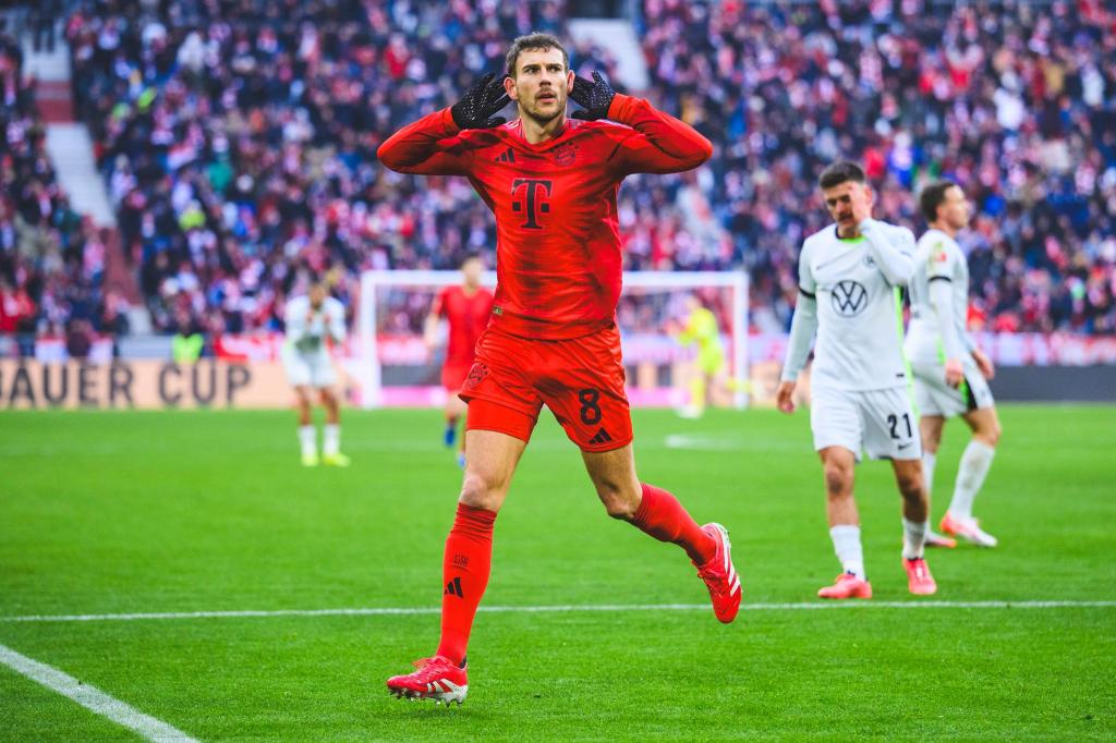 Leon Goretzka jubelt nach seinem Tor zum 1:0. - Foto: Tom Weller/dpa