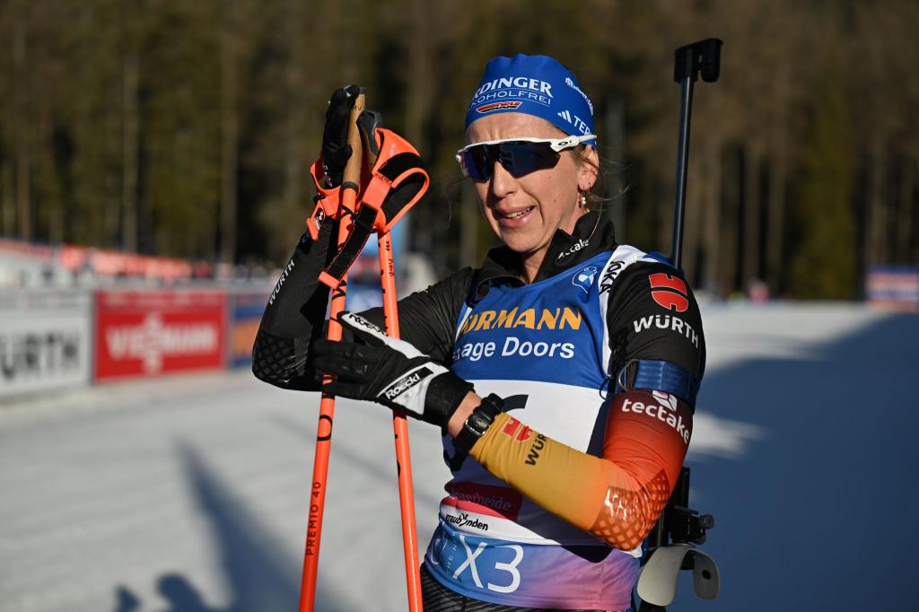 Im vierten Rennen erstmals ohne Medaile: Franziska Preuß. - Foto: Martin Schutt/dpa